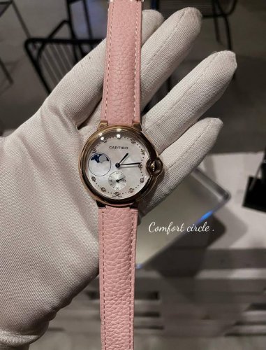 gold + 20 diamonds 30 Cartier 36mm fisheye glass frosted buckle. Cartier Blue Ba