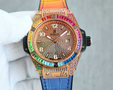 Hublot Jr4 Big Bang Stainless Steel Rainbow Diamond Watch excels at breaking tra - Click Image to Close