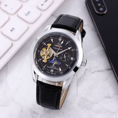 White: , Gold: , All Black: , Omega 9-wheel automatic sun, moon and star mechani