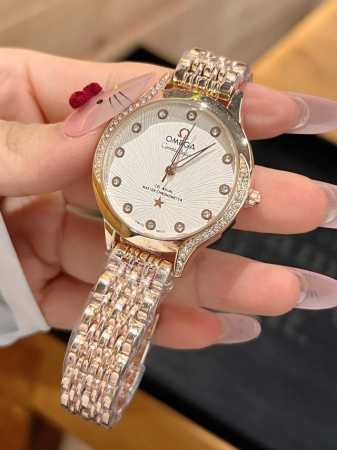 Omega classic quartz watch, imported quartz movement, easy to wear, simple and e - Click Image to Close