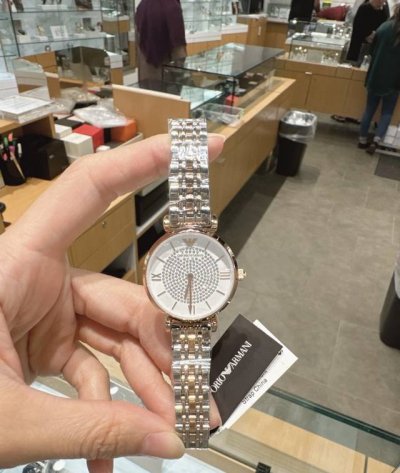 Emporio Armani Armani Gypsophila Ar1926 with a rose gold and steel strap, a tren