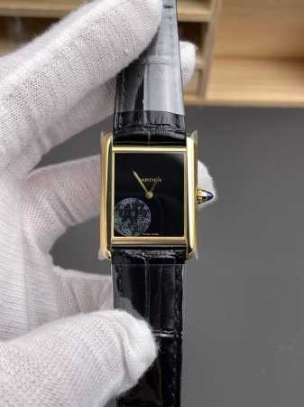 Af New Tank Gold Black Dial Medium 33.7X25.5Mm Quartz Ddd - Click Image to Close