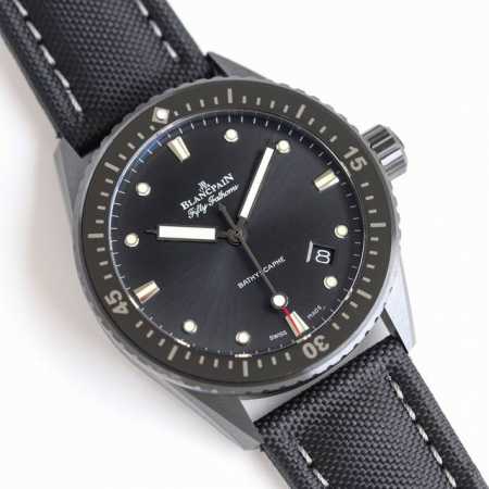 Ceramic case, with a free strap Gf, this Blancpain Fifty Fathoms men's watch fe - Click Image to Close