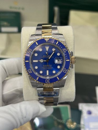 Exclusive real shot Rolex Submariner, gold and blue water ghost, Swiss 3135 mov