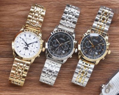 Gold + 20 Steel Bracelet 20 Men's Favorite Multi-Function Watch Latest Rolex Bes
