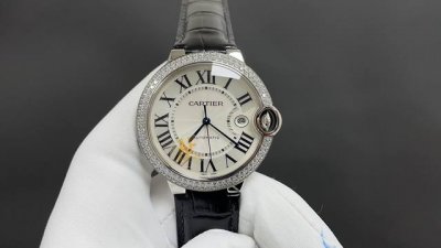 Cartier Blue Balloon Double Diamond 42Mm 2824 Movement Top Quality Actual Photos