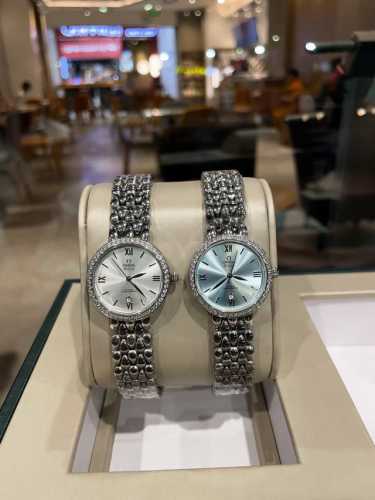 White Steel Piece 350 Diamonds + 30 Omega Simple And Elegant Female Watch Import
