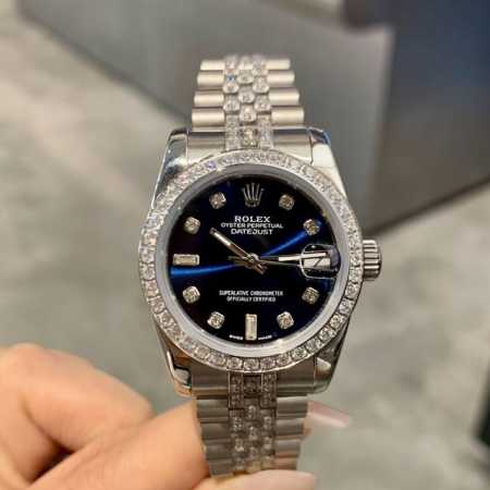 Rolex Datejust 31Mm watch, fully set with white diamonds, a dazzling and luxurio - Click Image to Close