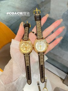 Coach classic quartz women's watch, 36mm diameter, cloth leather strap, pay att