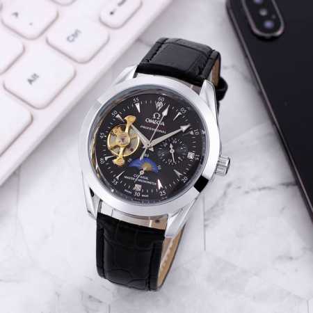 White: , Gold: , All Black: , Omega 9-wheel automatic sun, moon and star mechani - Click Image to Close