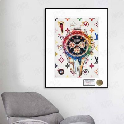 Death Nyc Colored Diamond Rolex Print Limited Edition Framed Decorative Painting