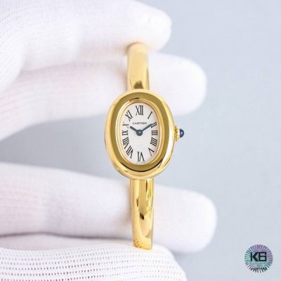 Sincere work! Cartier "Bathtub" gold bracelet watch! This series of rounded and