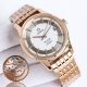 Leather Belt, White Shell, Gold Shell Steel Belt, White Shell, Full Rose Gold St