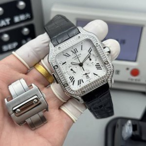 Tw Cartier Santos Chronograph Diamond Custom Edition Shining Tw Cartier Santos Chronograph Diamond Custom Edition Shining