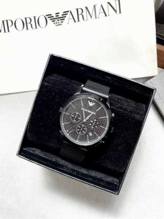 Emporio Armani Three-Eye Calendar Black Steel Strap Sports Men's Watch Ar2498 Wi - Click Image to Close
