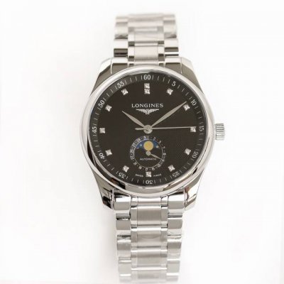 Longines Master Series Moon Phase 40mm watch, simple and elegant, showing calm d