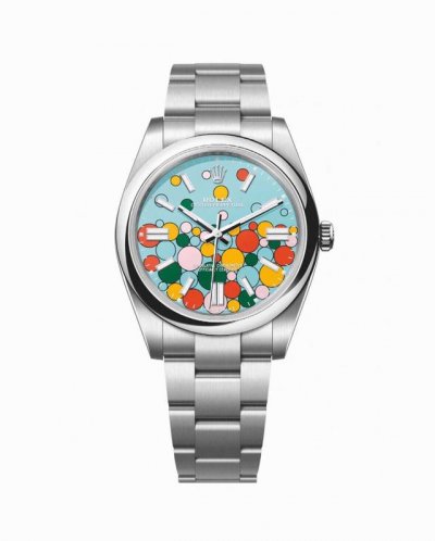 Rolex's latest rainbow polka dot balloon dial Oyster Perpetual 41mm mechanical w