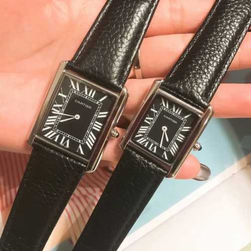 Lychee Grain Leather Belt Cartie.R Tank Mc Series Couple Watch Is Very Exquisite