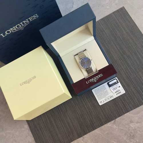 With Warranty Card, Blue Roman Numeral Dial! Ultra-Thin Longines Elegance Series