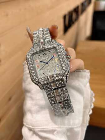 full diamond rose gold Brand: Cartier, boutique watch, classic large three-hand - Click Image to Close