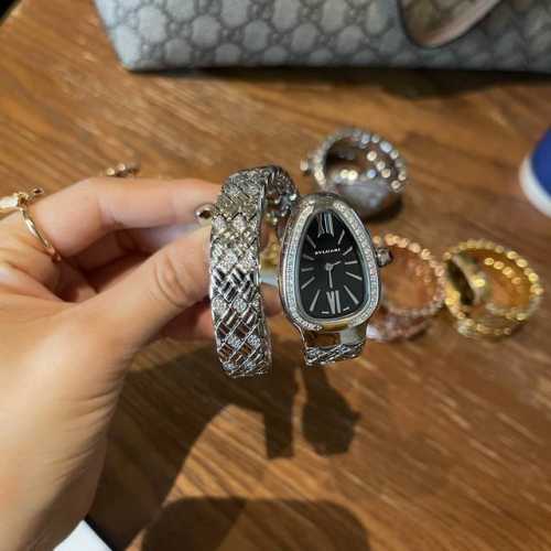 Brand: Bvlgari Serpentin Spig series watch with a unique prismatic design. Dial: