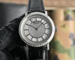 Laget Count's Fine Jewels watch, 18K white gold, with a back studded with top-ti
