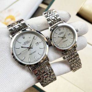 Platinum + 20 steel band + 20 Rolex couple watch Original imported quartz moveme