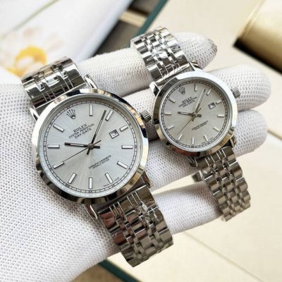 Platinum + 20 steel band + 20 Rolex couple watch Original imported quartz moveme