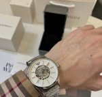 Emporio Armani watch mechanical movement stainless steel strap 43mm white dial m