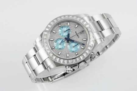 ppm, a modified, hidden series new Rolex Daytona with ice blue full diamonds and - Click Image to Close