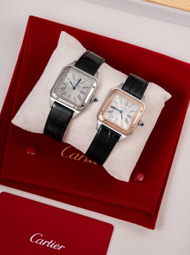 Platinum 520Gg Taiwan Dumont watch, crocodile leather, blued hands, sapphire cry