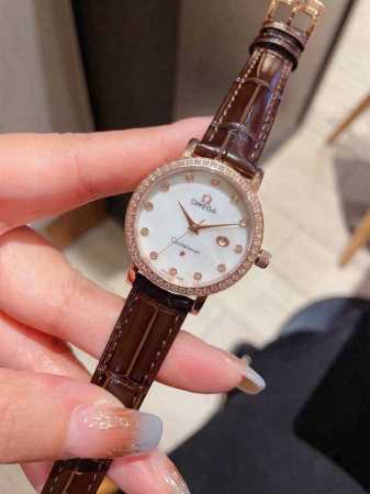 Gold + 20mm steel band + 20mm ceramic 40mm Latest Omega women's watch, original - Click Image to Close