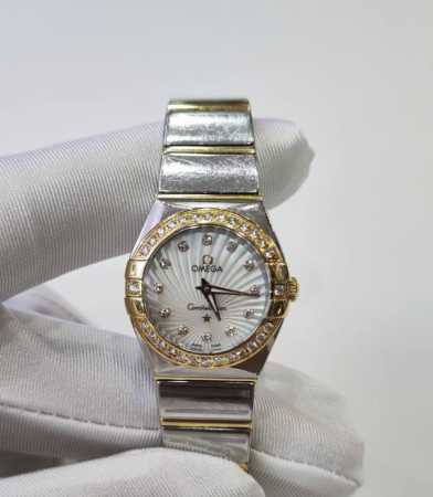 Omega Constellation Series 123.25.24.60.55 6 Quartz Watch, 24mm Diameter, 18K R - Click Image to Close