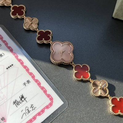 rose gold and rose red top-grade 18K real gold heavy return Vca Van Cleef & Arpe