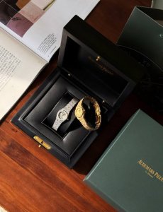 Audemars Piguet Mini Royal Oak Frosted Gold Quartz Watch! This watch is current