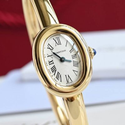 Sincere Work Cartier Bathtub Gold Bracelet Watch This Series Of Rounded And Retr