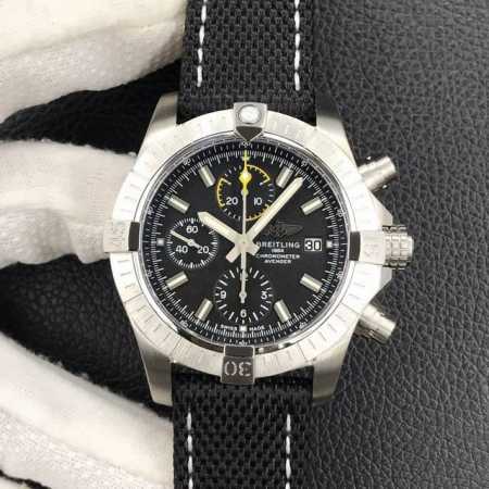 Breitling Avenger Chronograph 43 The stainless steel case is matte brushed, mak - Click Image to Close