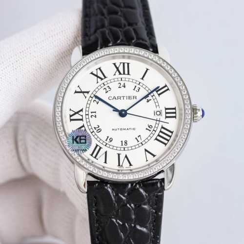 The Cartier London men's watch collection, featuring white gold diamonds and 70