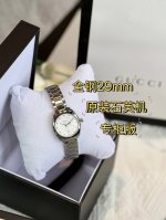 White case and gold Gucci Gg2570 series Ya14 4 watch quartz movement, size 28mm