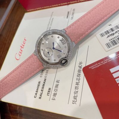 New Cartier Ballon Bleu series with white and gold diamonds! The girly pink col