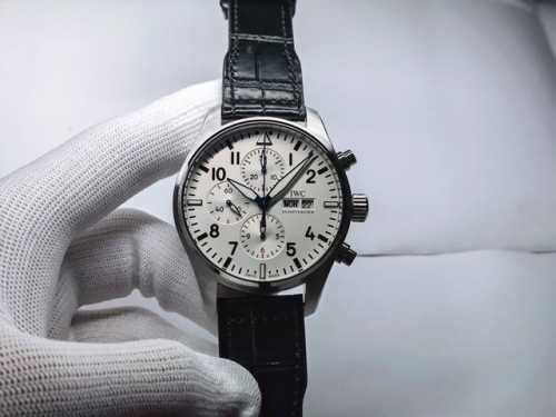 IWC Pilot's Chronograph Series 1: The watch features a spacious stainless steel
