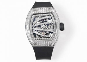 Rm59-01 Tourbillon T-shaped diamond-encrusted case is a striking sight. diamond