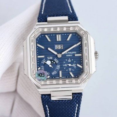 A new series of square Patek Philippe Cubitus 5822 watches with a diamond bezel