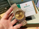 Rolex Platinum Full Diamond Series Rolex Full Diamond Men's Quartz Movement Watc