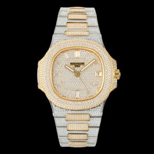 Amg Patek Philippe's latest large diamond-set bezel, the Patek Philippe Nautilus