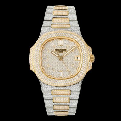 Amg Patek Philippe's latest large diamond-set bezel, the Patek Philippe Nautilus