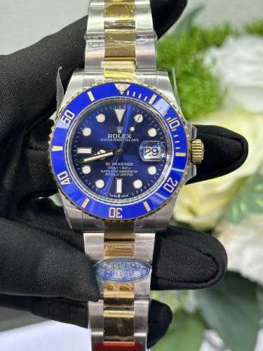 Exclusive Real Shot Photos Rolex Submariner Two-Tone Blue with 3135 Movement, Sw