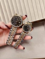 Platinum 330 Omega Couple's Watch Original Imported Quartz Movement Mineral Glas