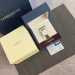 With Warranty Card, White Roman Numeral Dial! Ultra-Thin Longines Elegance Serie