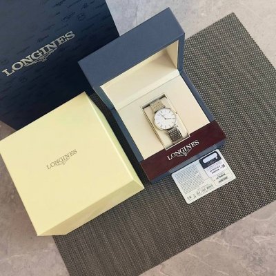 With Warranty Card, White Roman Numeral Dial! Ultra-Thin Longines Elegance Serie